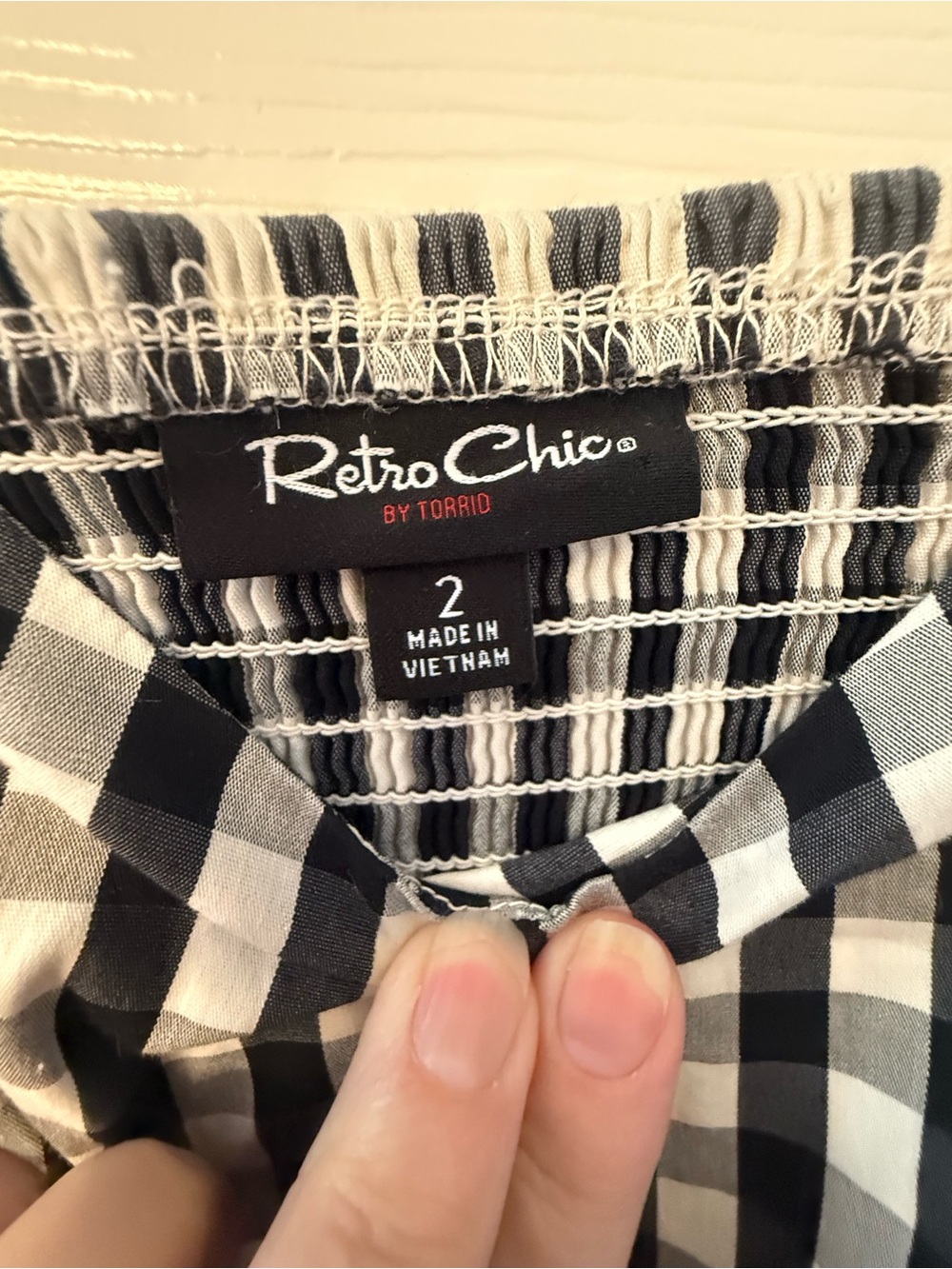 torrid Retro Chic NWOT Black and White Gingham Dress with Red Waist Tie Size2 - Picture 5 of 7